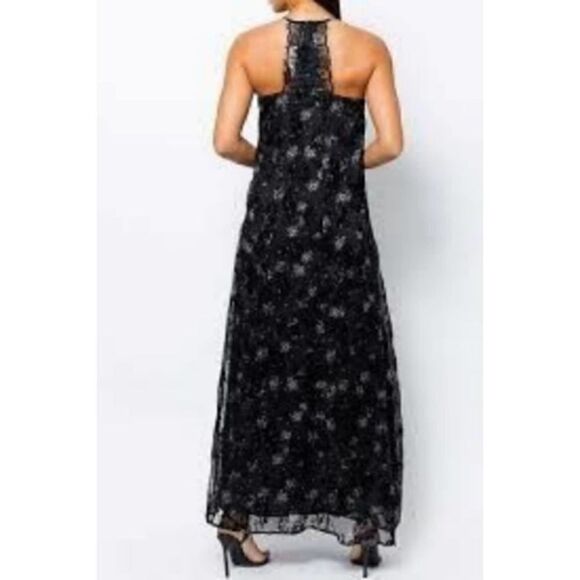 Sugarlips Black Floral and Lace  Maxi Dress - Picture 2 of 8